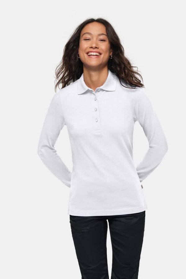 #215 HAKRO Damen Longsleeve-Poloshirt MIKRALINAR®