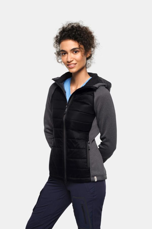 #265 HAKRO Damen Kapuzen-Hybridjacke Contrast